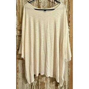 Women's Old Navy Short Sleeve Oversized Luxe Slub Knit T-Shirt - Ivory - 4X